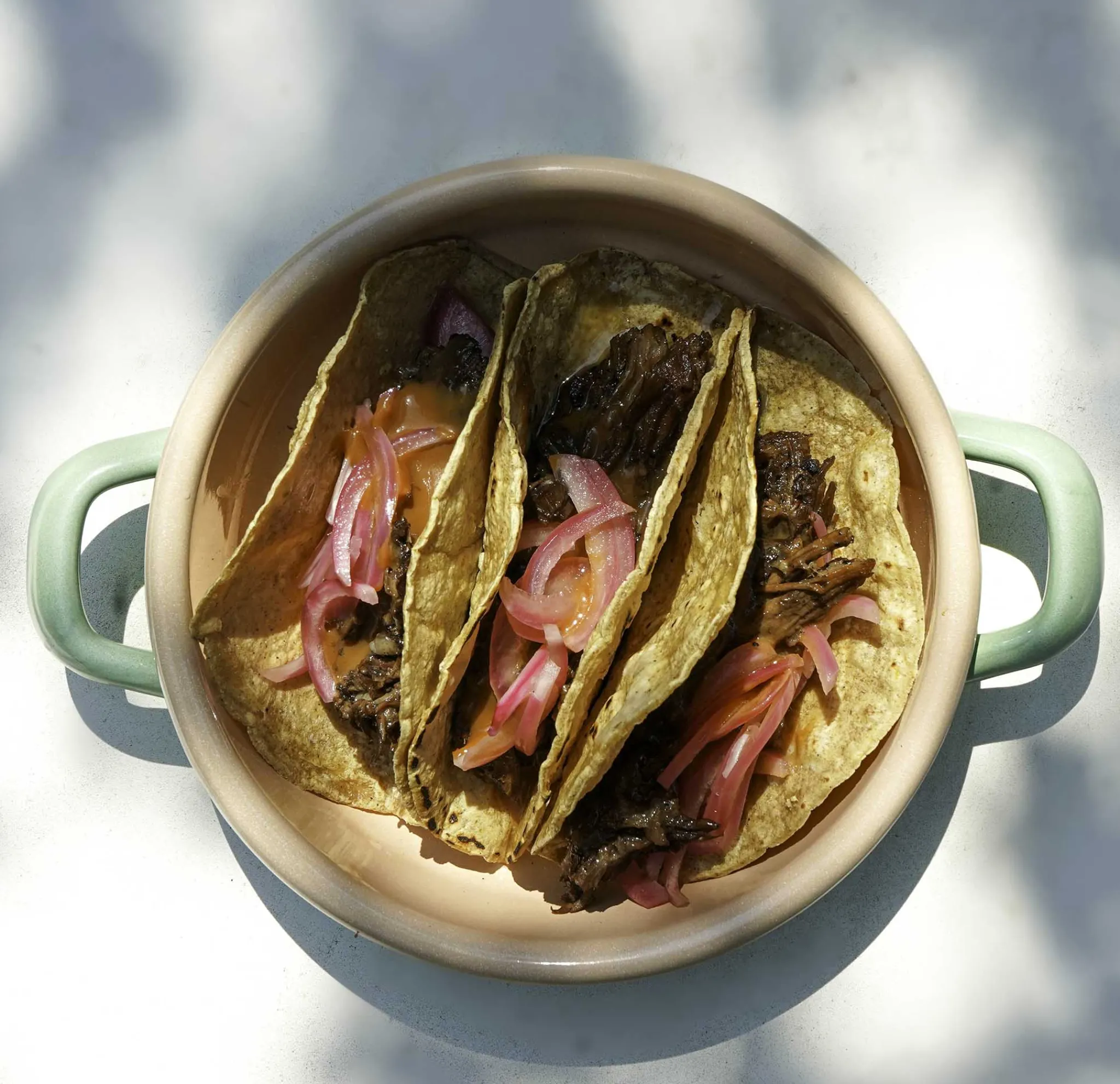 Kapka Enamel Kapka x Sous Chef Colourblock Enamel Frying Pan, 16cm, Green & Pink