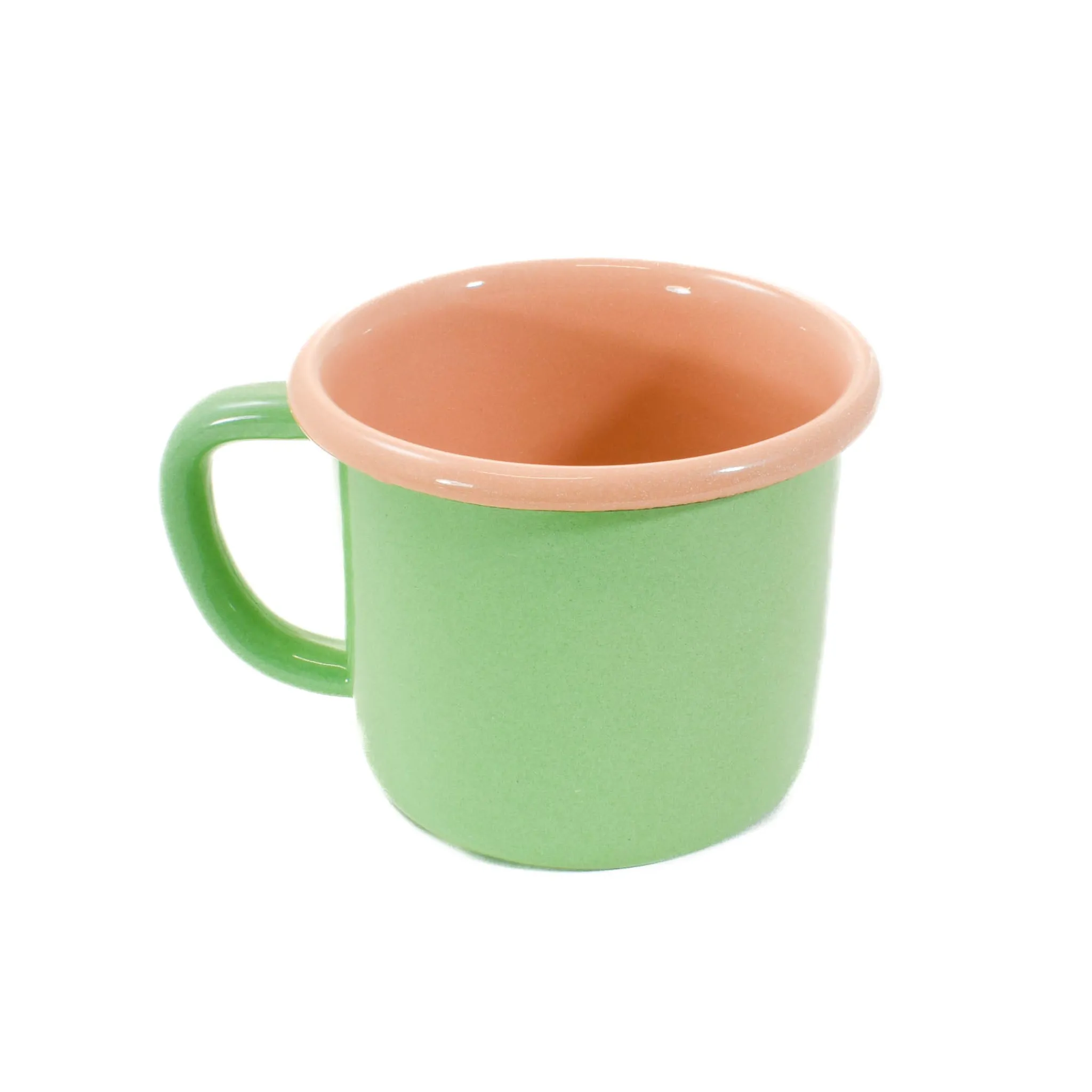 Kapka Enamel Kapka x Sous Chef Colourblock Enamel Mug, Green & Pink, 350ml