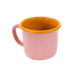 Kapka Enamel Kapka x Sous Chef Colourblock Enamel Mug, Pink & Yellow, 350ml New