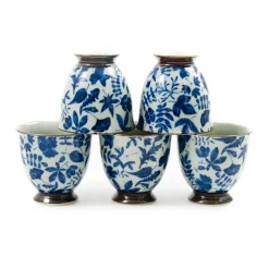 Kiji Stoneware & Ceramics Kashiwa Blue Japanese Teacup Set Online