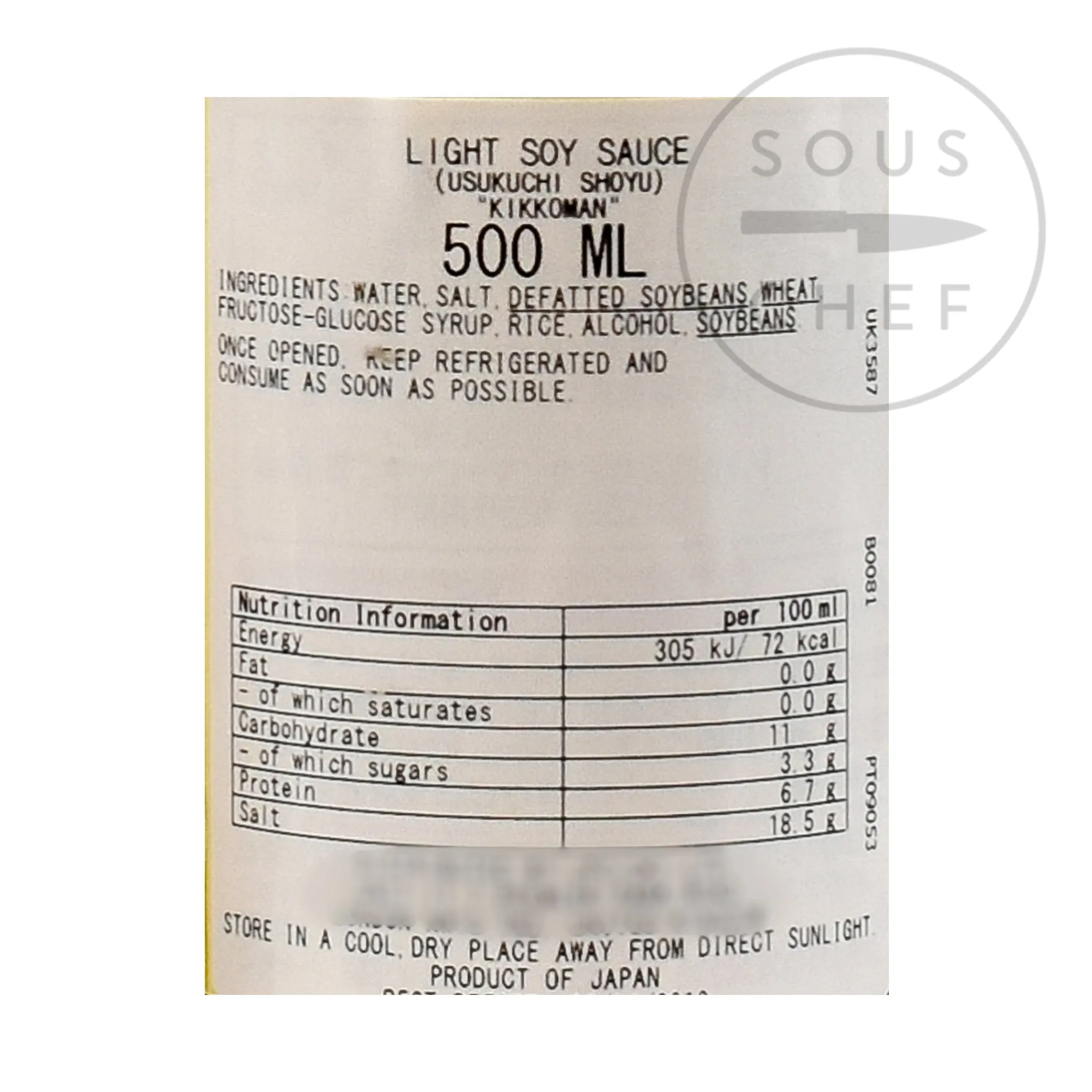Kikkoman Usukuchi Shoyu - Light Soy Sauce, 500ml Clearance