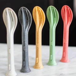 Koziol Klikk Pocket Stacking Cutlery Set, Green Sale
