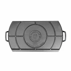 Lodge Blacklock Cast Iron Double Burner, 25.5x50.8cm Clearance