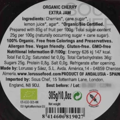 LoRUSSo Organic Artisanal Cherry Jam, 305g