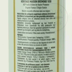 Maison Bremond Heritage Green Fruity Provence Extra Virgin Olive Oil, 500ml New