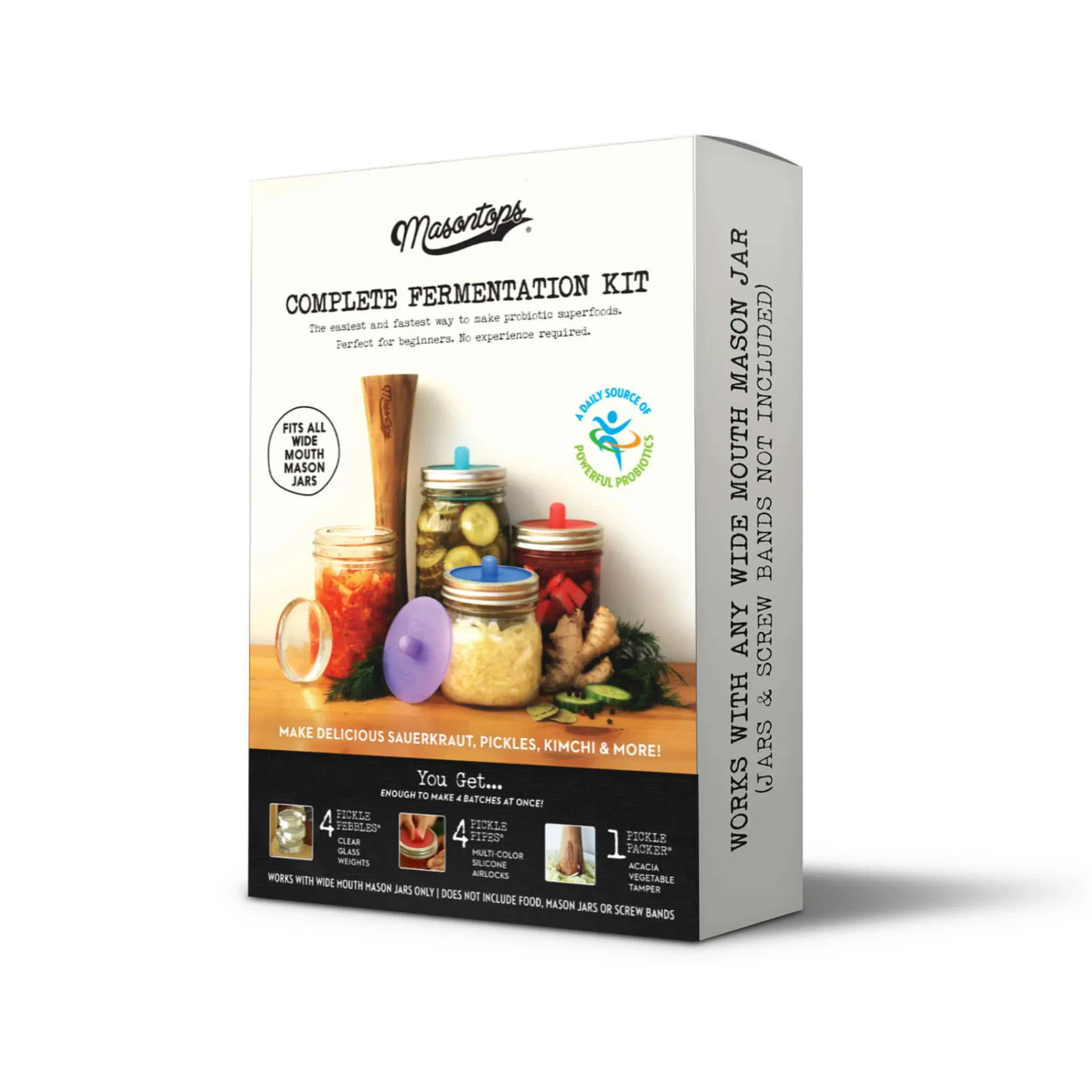 Masontops Complete At Home Wide Mouth Fermentation Kit New