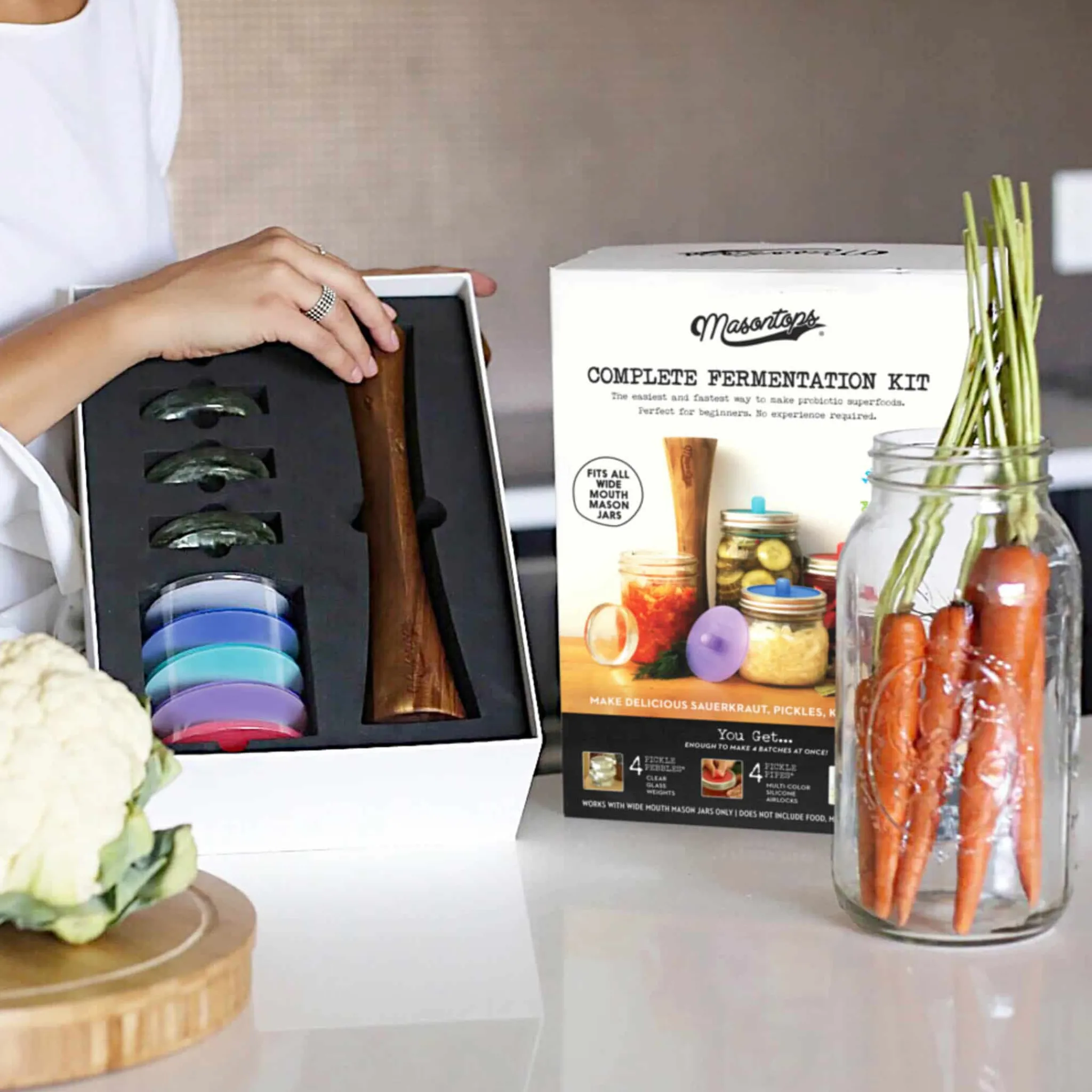 Masontops Complete At Home Wide Mouth Fermentation Kit New