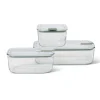 Mepal Easyclip 3 Piece Set Glass Food Storage Container, Nordic Sage Discount