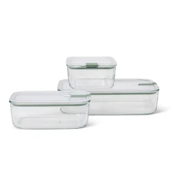 Mepal Easyclip 3 Piece Set Glass Food Storage Container, Nordic Sage Discount