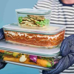 Mepal Easyclip 3 Piece Set Glass Food Storage Container, Nordic Sage Discount