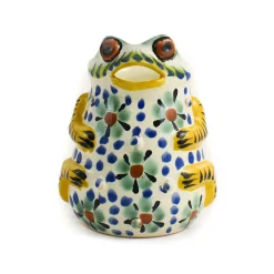Gorky Pottery Mexican Hand Painted Floral Frog Milk Jug Hot