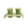 Gorky Pottery Mexican Hand Painted Green Tequila Cup Set Discount