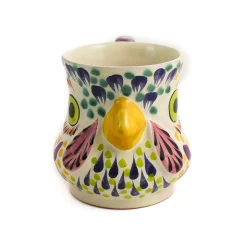 Gorky Pottery Mexican Hand Painted Rooster Mug with Orange Detail Clearance