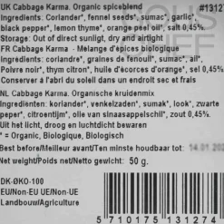 Mill & Mortar Organic Cabbage Karma Spice Blend, 50g Clearance