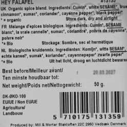 Mill & Mortar Organic Hey Falafel Spice Blend, 50g Discount