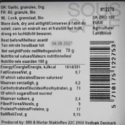 Mill & Mortar Organic Italian Garlic Granules, 70g Hot