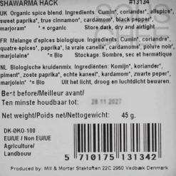 Mill & Mortar Organic Shawarma Hack, 45g Hot