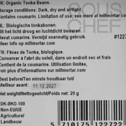 Mill & Mortar Organic Tonka Beans, 20g Best