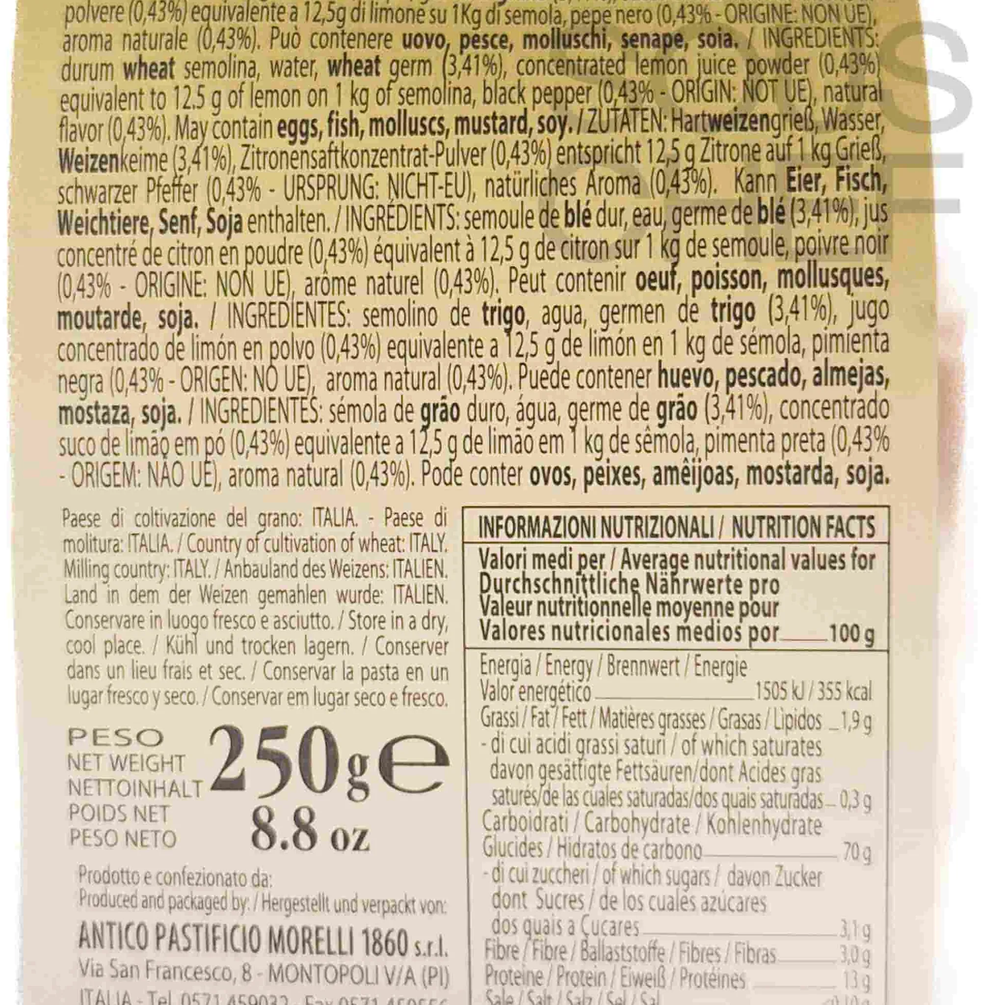 Morelli Lemon Pepper Linguine Pasta, 250g Sale