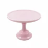 Mosser Glass Pink Milk Glass Cake Stand 10"