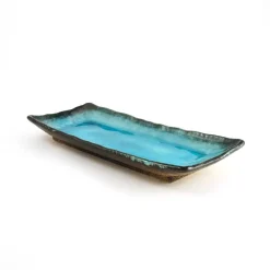 Kiji Stoneware & Ceramics Oblong Turquoise Platter Discount