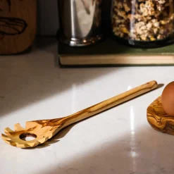 Naturally Med Olive Wood Pasta Spoon, 30cm New