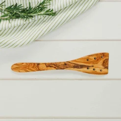 Naturally Med Olive Wood Spatula with Holes, 30cm Outlet