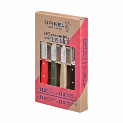 Opinel 4 Piece Red & Black Kitchen Essentials Knife Set Discount