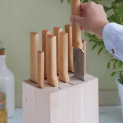 Opinel Beechwood Knife Block, 9 Slot Hot
