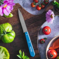 Opinel No 113 Blue Beechwood Handle Serrated Paring Knife, 10cm Online