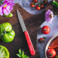 Opinel No 113 Red Beechwood Handle Serrated Paring Knife, 10cm Discount