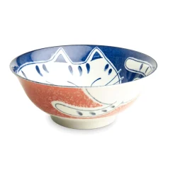 Emro Aziatica Orange Lucky Cat Japanese Ramen Bowl, 21cm Online