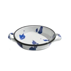 Kapka Enamel Paintstroke Enamel Frying Pan, Blue & White, 18cm Discount