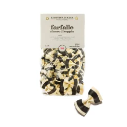 L'Antica Madia Pasta L'Antica Striped Farfalle with Squid Ink, 250g Clearance
