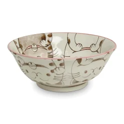 Kiji Stoneware & Ceramics Pink Lucky Cat Japanese Ramen Bowl, 21cm Best