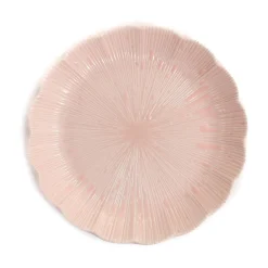 Kiji Stoneware & Ceramics Pink Scalloped Japanese Deep Dinner Plate, 22cm