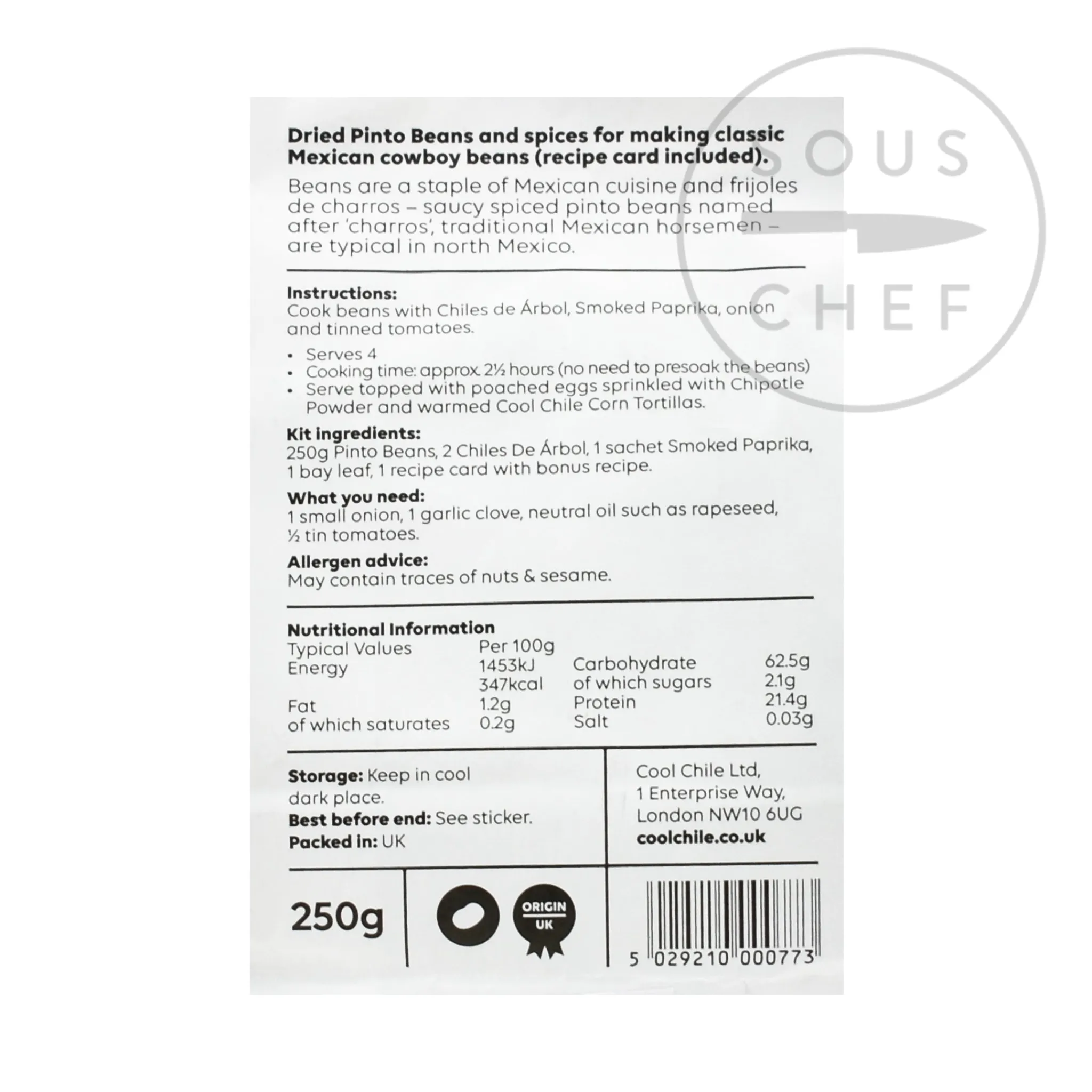 Cool Chile Co Pinto Beans - wboy Bean Kit, 250g Best