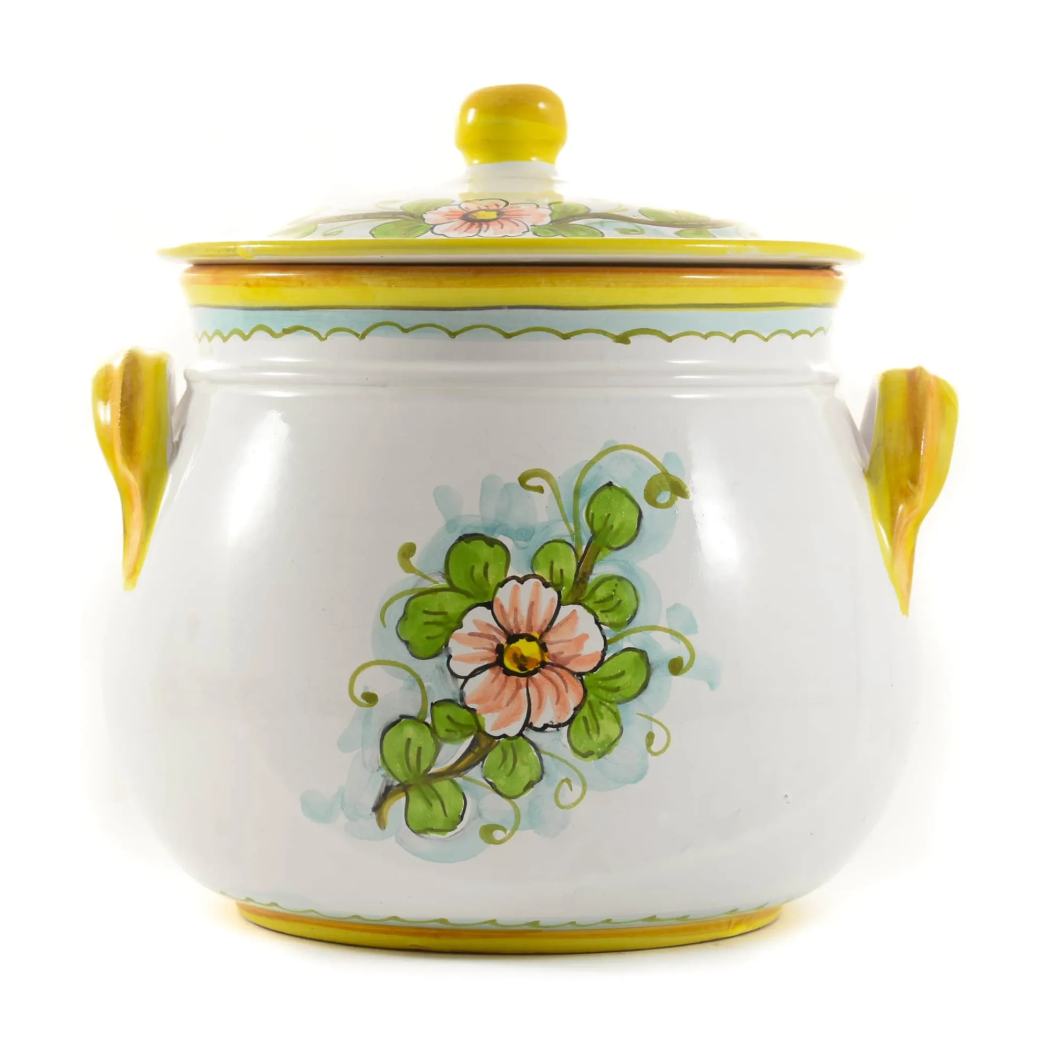 Tuscan Handmade Pomegranate-Painted Terracotta Cooking Pot, 20cm Sale
