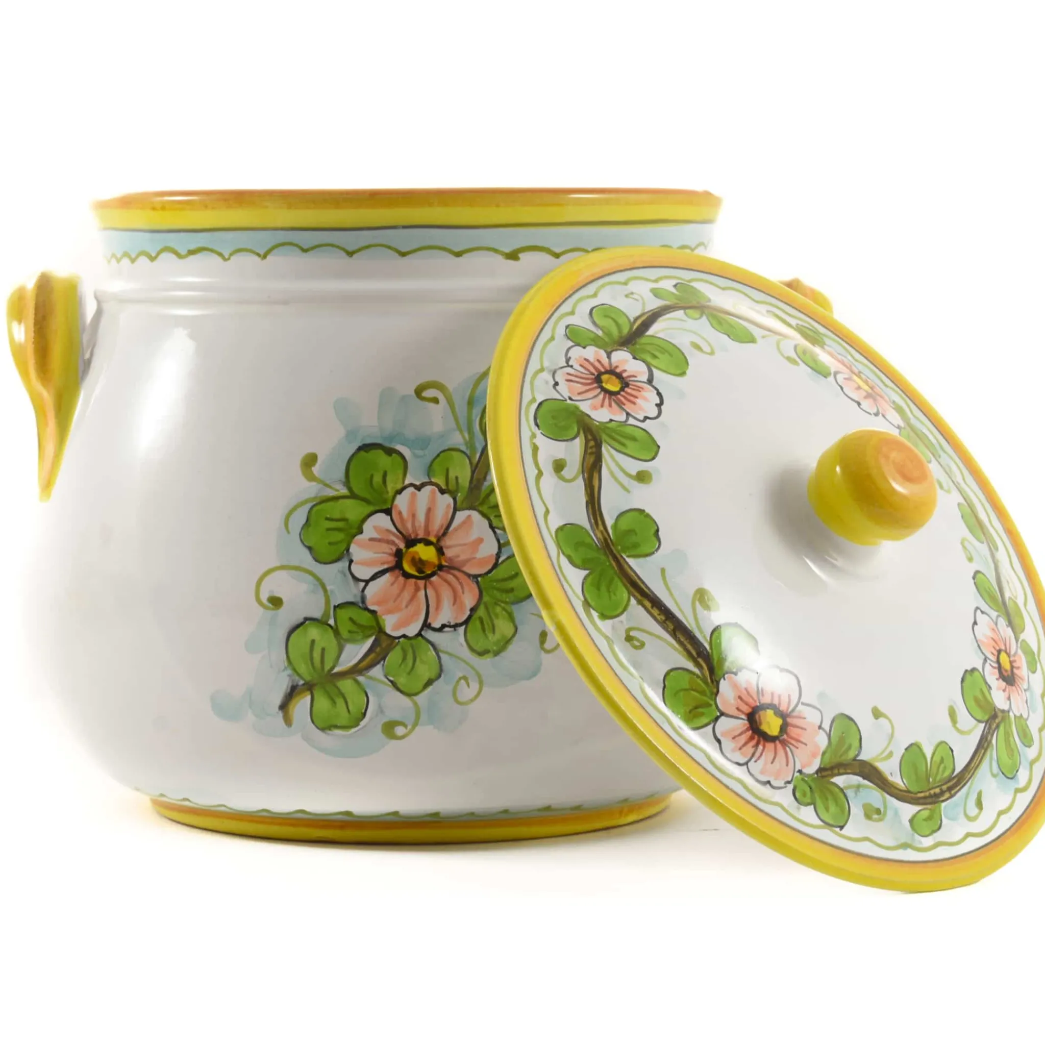 Tuscan Handmade Pomegranate-Painted Terracotta Cooking Pot, 20cm Sale