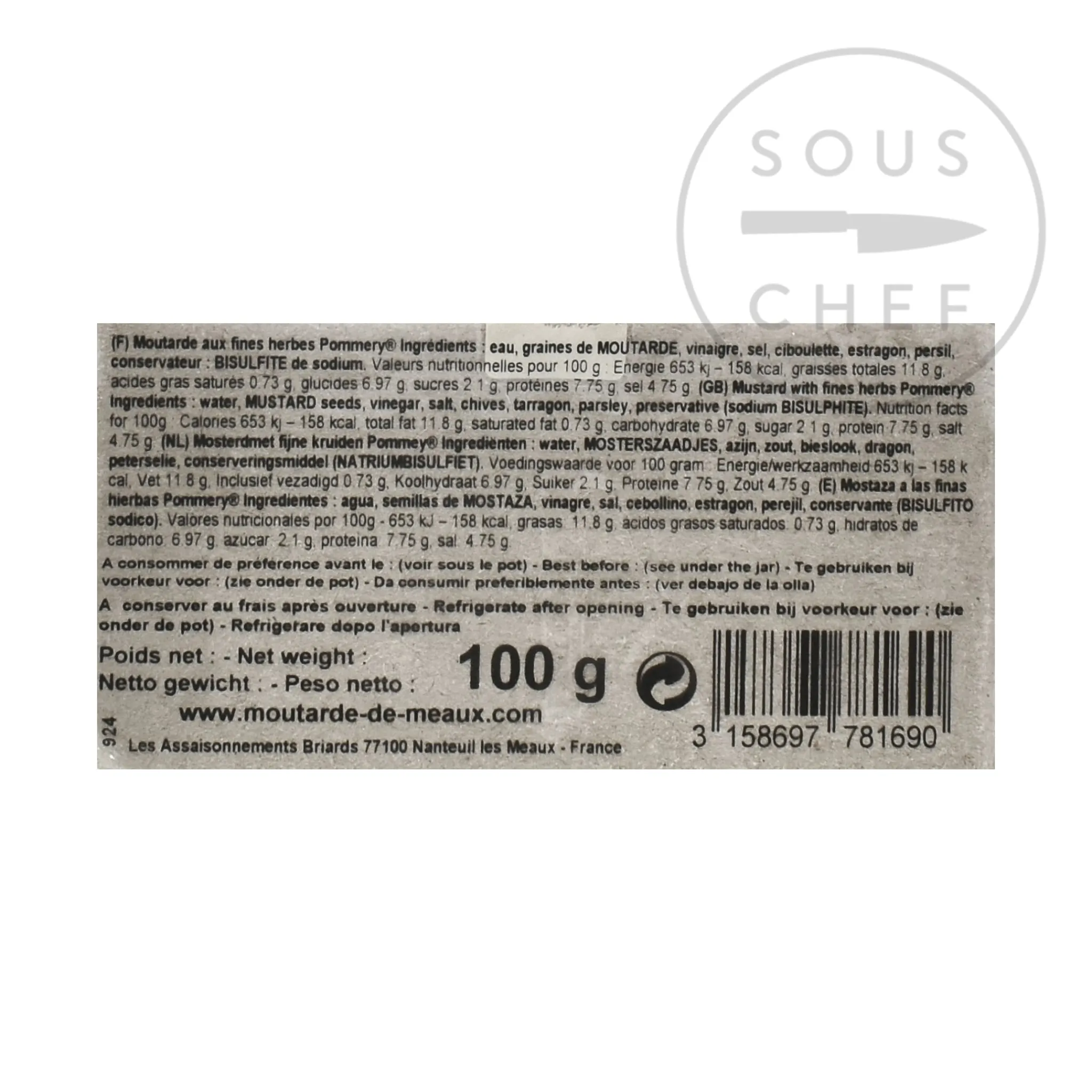 Pommery Herb Mustard - Chives, Parsley & Tarragon 100g Online