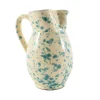 Puglia Handmade Puglia Aquamarine Splatter Ceramic Pitcher Hot