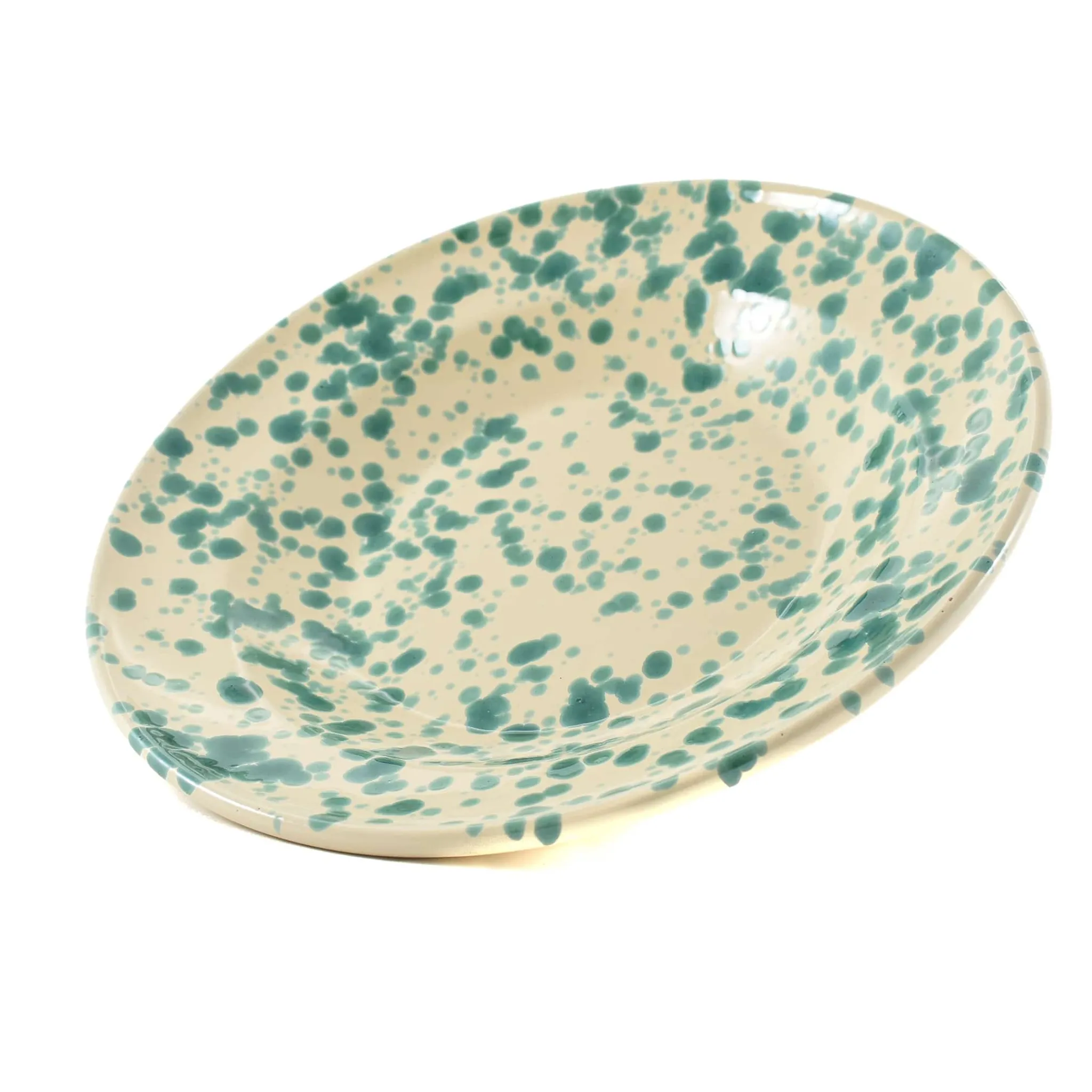 Puglia Handmade Puglia Aquamarine Splatter Pasta Bowl, 29cm Hot