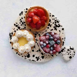 Puglia Handmade Puglia Black Splatter Ceramic Serving Board, 25cm New