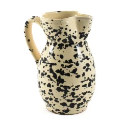 Puglia Handmade Puglia Black Splatter Ceramic Pitcher