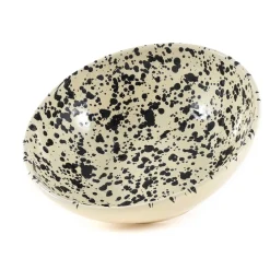 Puglia Handmade Puglia Black Splatter Large Salad Bowl, 28cm Best