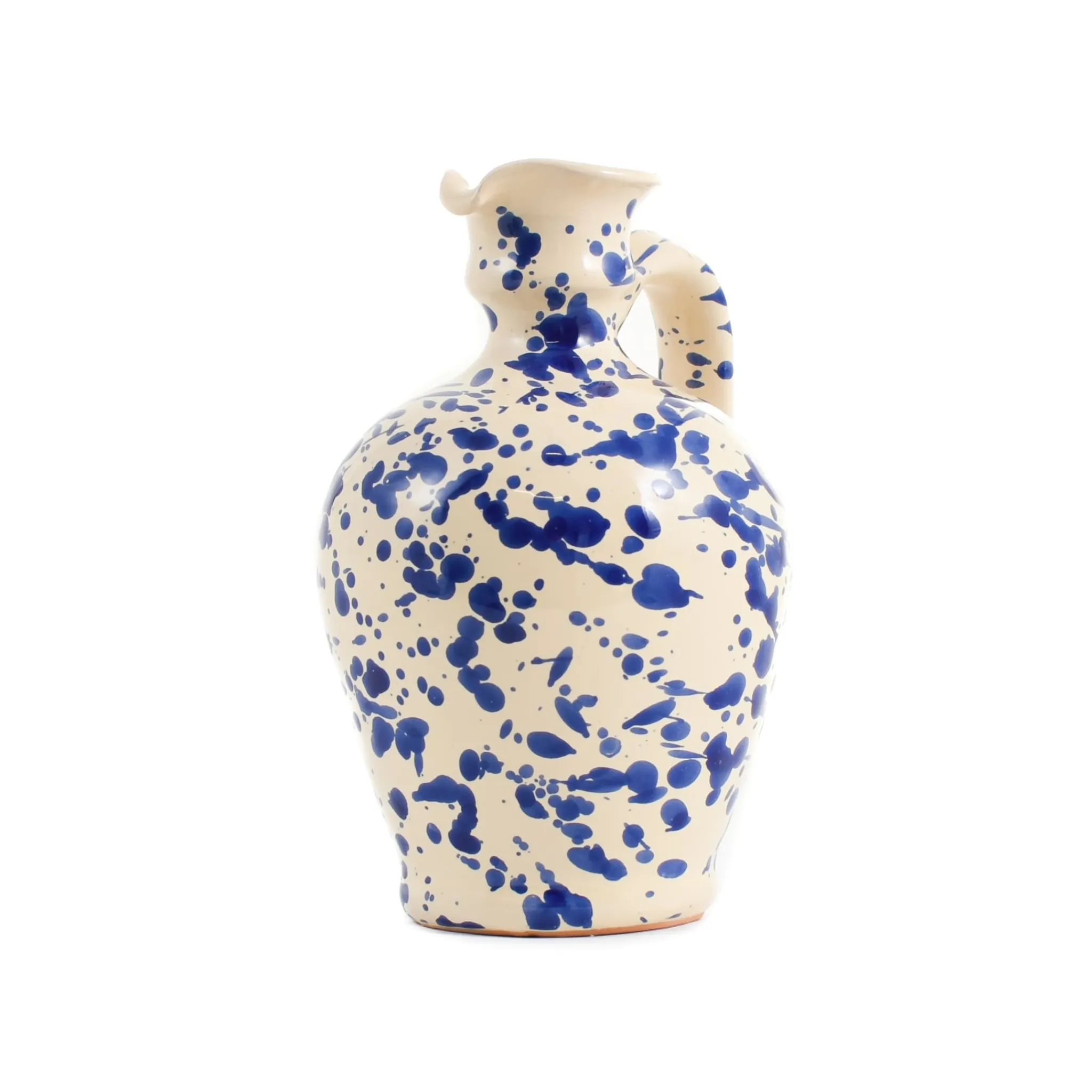 Puglia Handmade Puglia Blue Splatter Oil Bottle, 250ml New