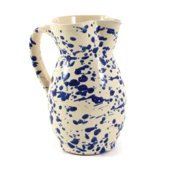 Puglia Handmade Puglia Blue Splatter Pitcher
