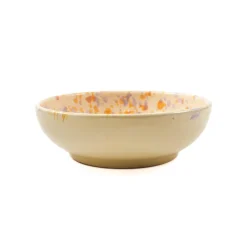 Puglia Handmade Puglia Lilac and Yellow Splatter Bowl, 19cm Online