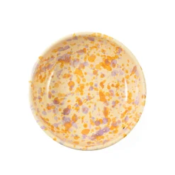 Puglia Handmade Puglia Lilac and Yellow Splatter Bowl, 19cm Online