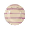 Puglia Handmade Puglia "Spaghetti Alle Vongole" Lilac Stripe Pasta Bowl, 29cm New